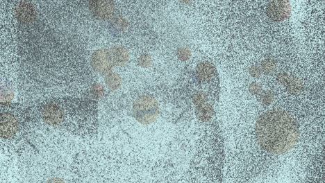 animation of grey shapes and spots on blue background