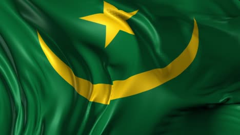 beautiful 3d animation of the mauritania flag in loop mode