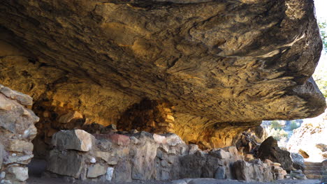 Remnants-Of-Wall-Of-Cliff-Dwelling-At-Walnut-Canyon