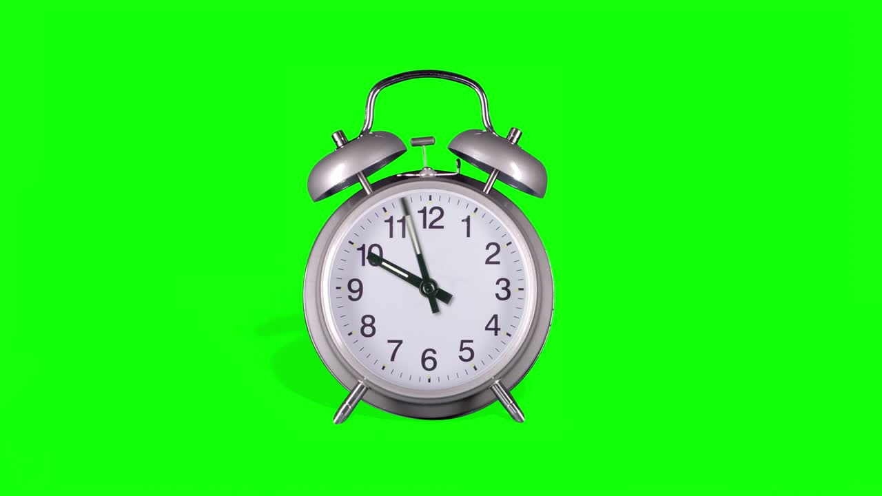 Silver metal alarm clock