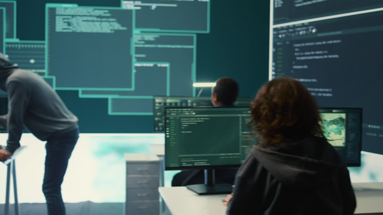 Governmental agency team conducting cyber security monitoring