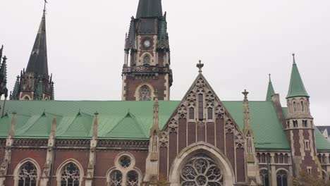 aerial view of a church in a european city