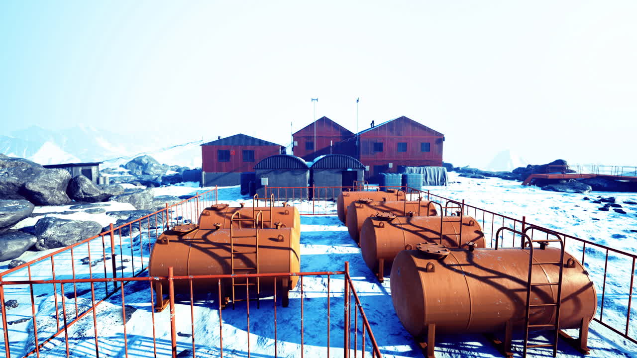 Exploring a remote research facility nestled in snow covered terrain