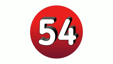 3D-Number-54-fifty-four-sign-symbol-animation-motion-graphics-icon-on-red-sphere-on-white-background,cartoon-video-number-for-video-elements