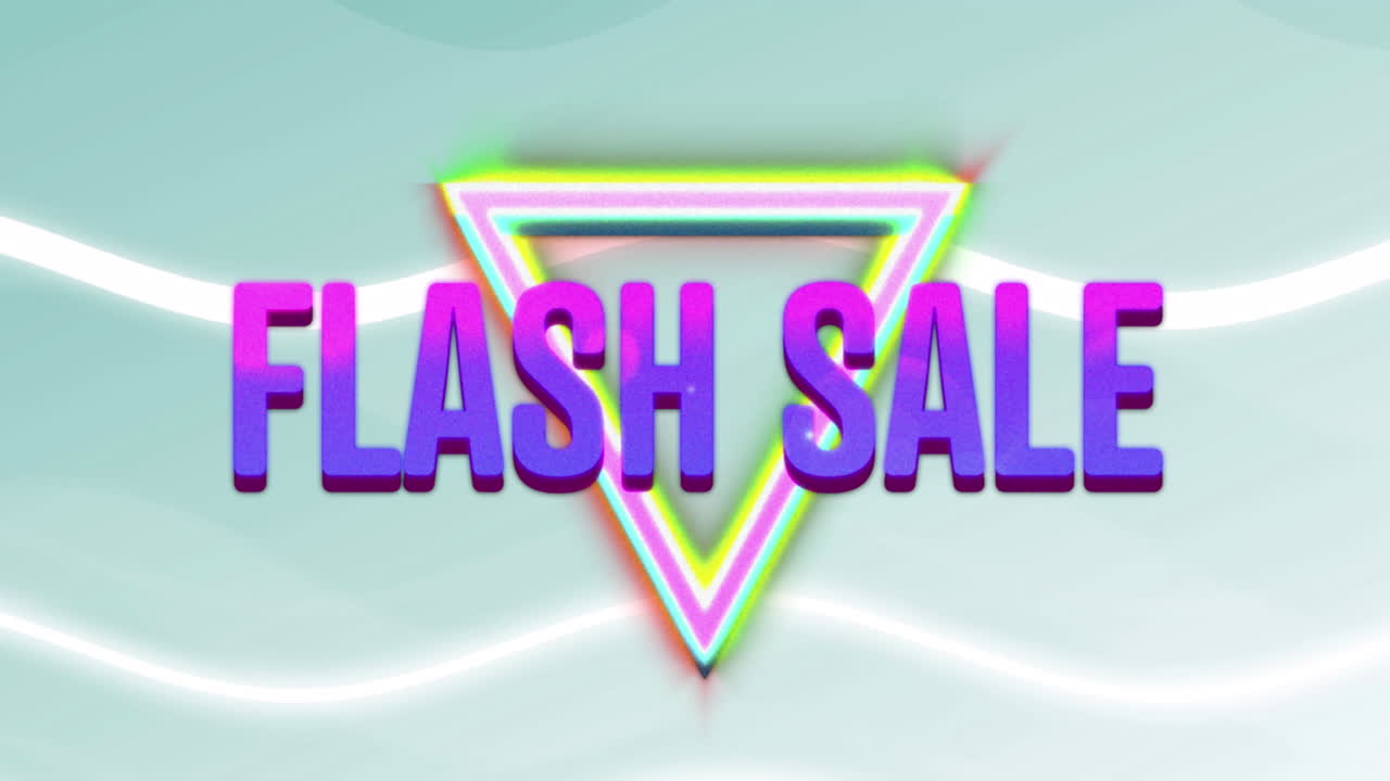 밝은 초록색 배경에 플래시 판매의 애니메이션