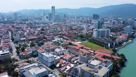backdrop of penang hill, the city of the same name on summer’s day
