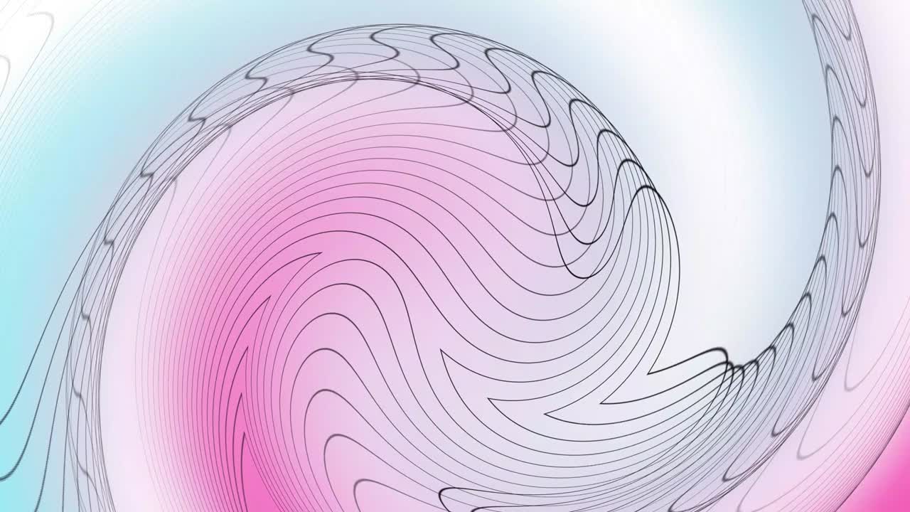 Abstract geometric twisted line morphing and rotation animation. Geometric swirl abstract line.