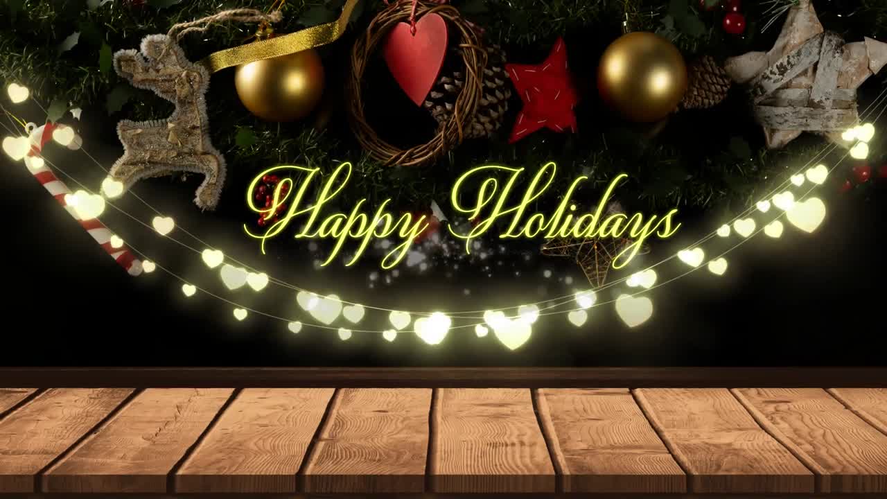 환상적인 불빛의 반 ⁇ 이는 줄로 행복한 휴일