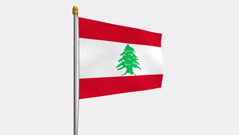 loop video of lebanon flag  fluttering in the wind, slow motion video of 4k , with alpha channel