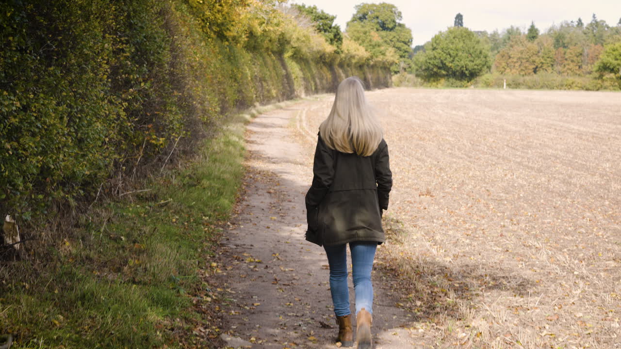Woman Walking on a Path in Nature