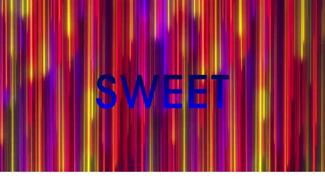 Animation-of-sweet-text-and-neon-lines-on-black-background