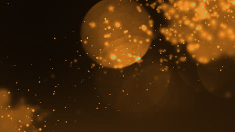 animation of orange spots of light and flashing blue light moving on seamless loop