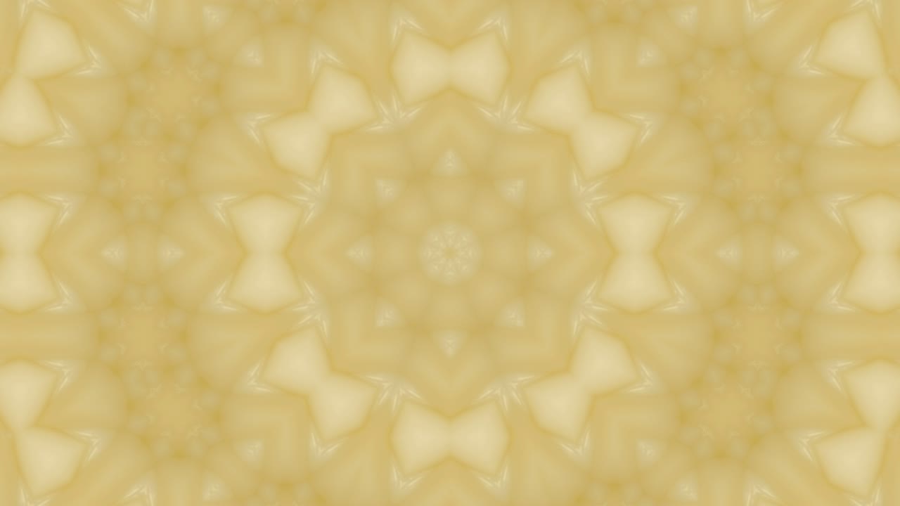 Fondo decorativo ornamentado abstracto 3D en bucle. Caleidoscopio hipnótico de colores pastel.