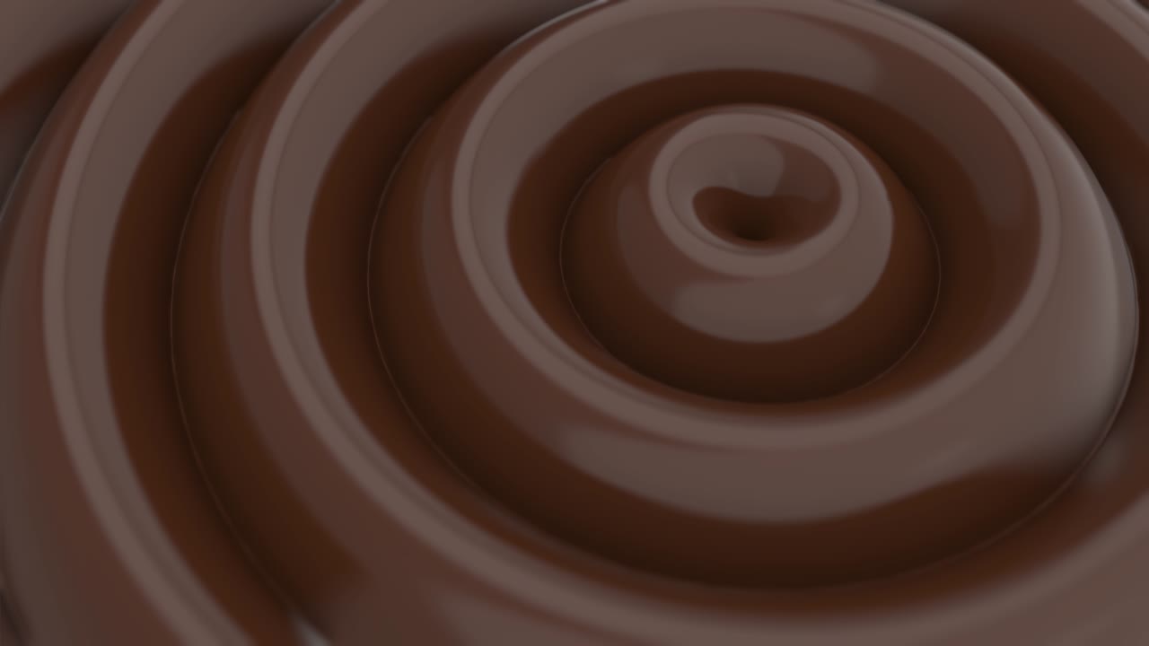 el movimiento de ondas circulares de chocolate caliente desde el centro hasta los bordes