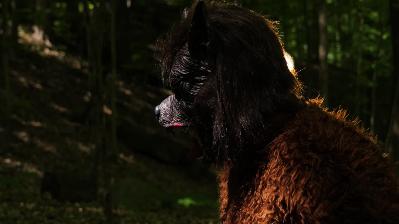 Dogman Werewolf, cryptid in the woods, howls