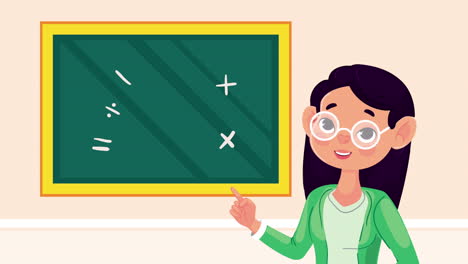 maestra con gafas de carácter