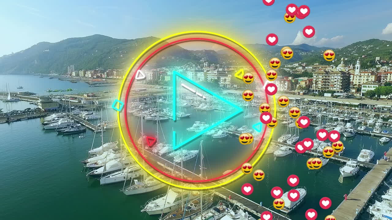 네온 놀이와 사랑의 아이콘의 애니메이션 마리나