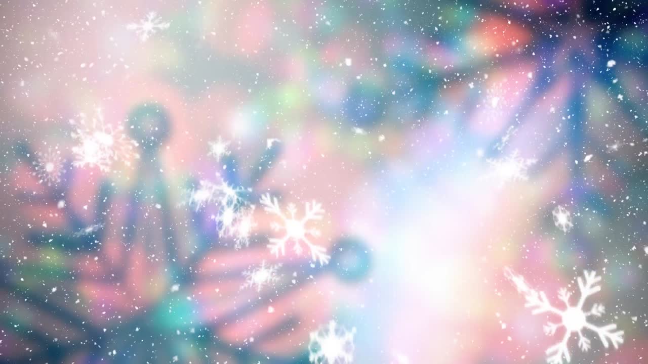 눈이 내리고 파란색 눈꽃이