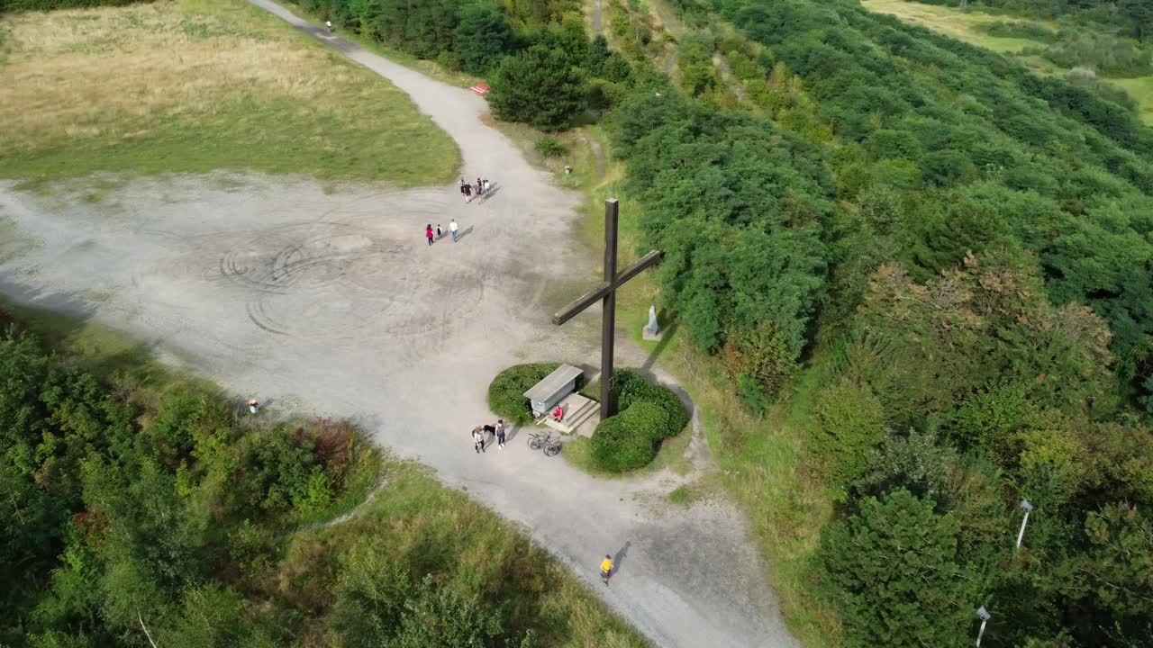 Cross monument in a park