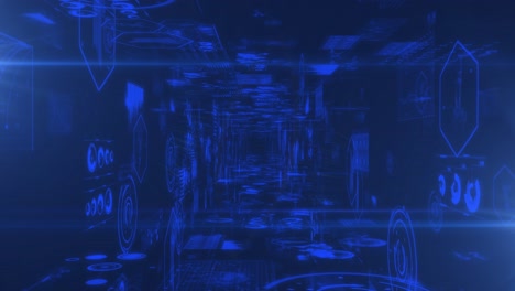gráficos de análisis de datos digitales abstractos fondo de túnel, concepto de conexión de línea de tecnología de ciencia de red, fondo de innovación moderna de comunicación cibernética, arte vectorial e ilustración