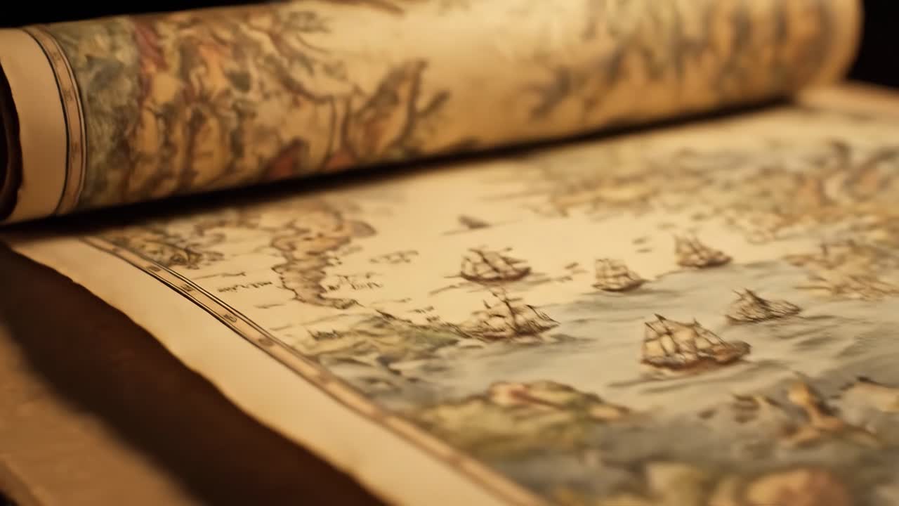 An Old World Map Scroll