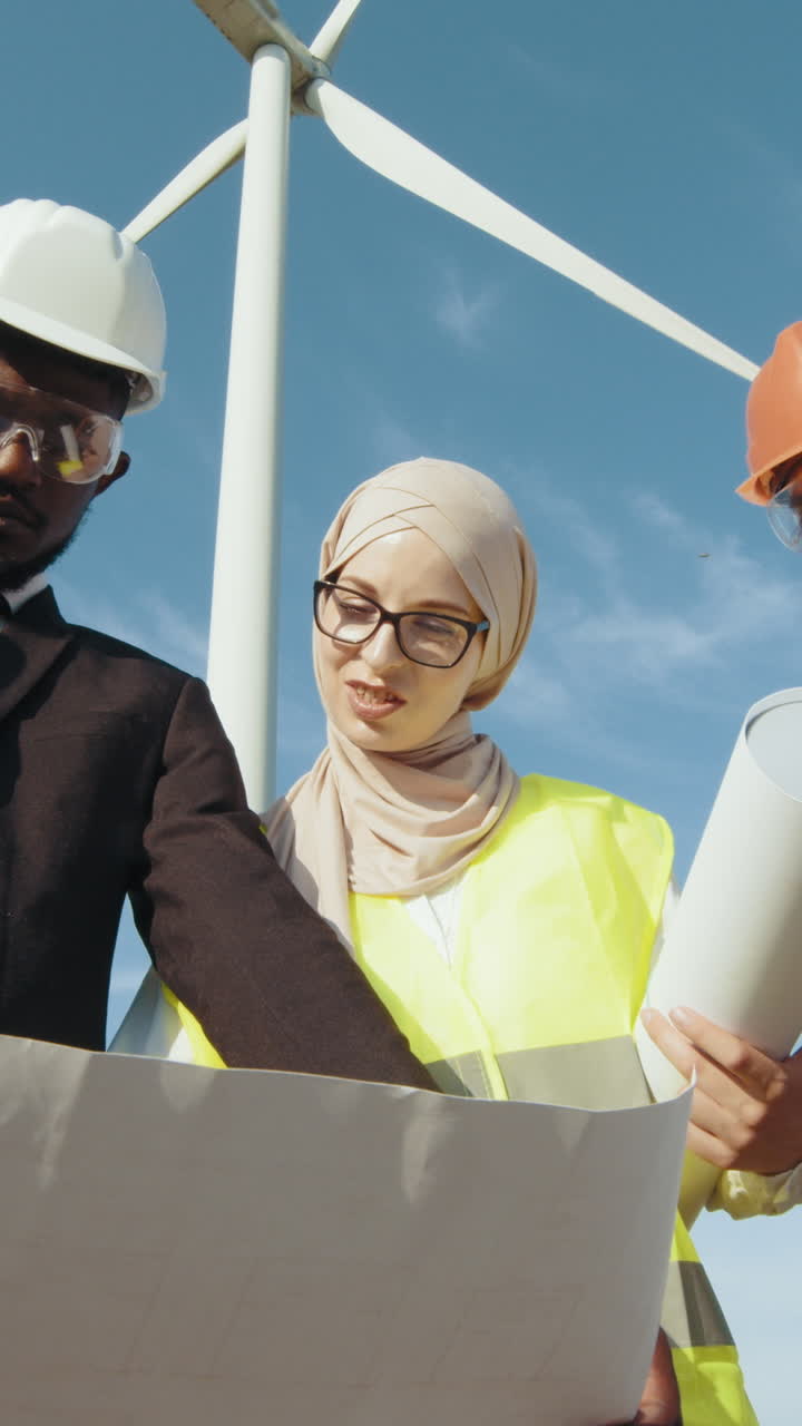 Engineers at wind turbine