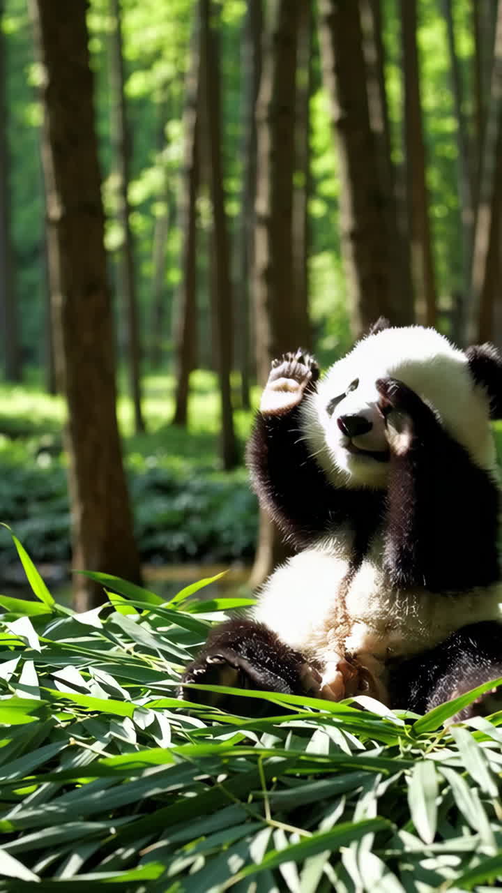Baby Panda in a Forest