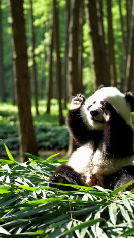 baby panda in a forest