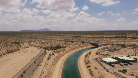 Southern-Arizona-aqueduct-near-Florence,-Arizona,-USA