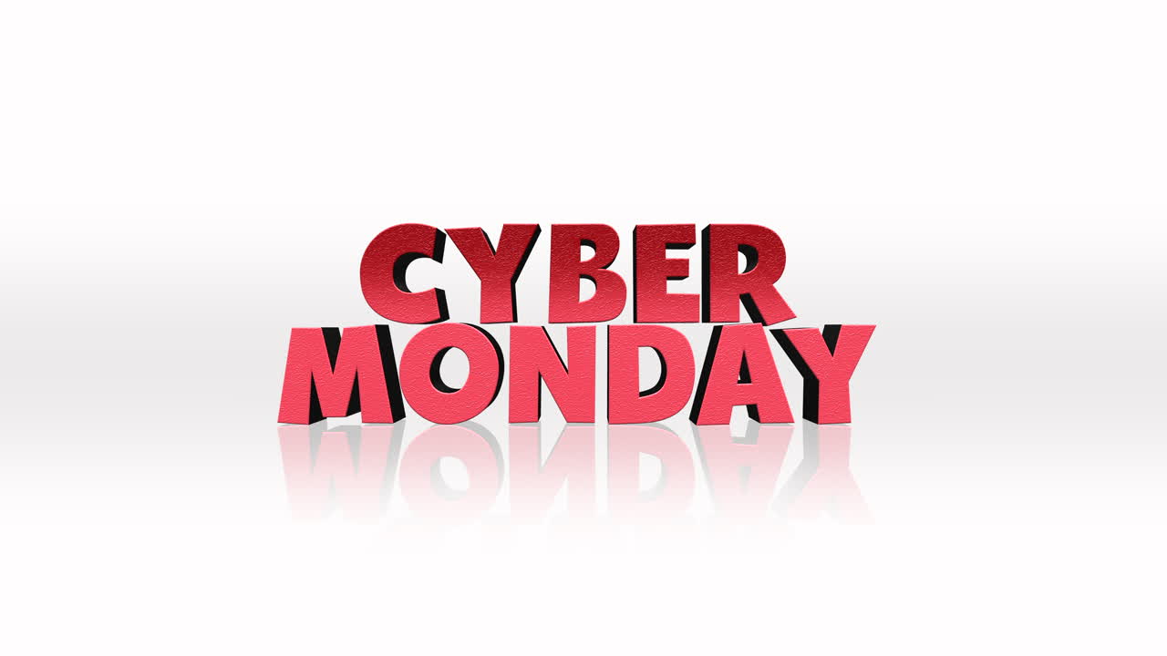 texto de dibujos animados del lunes cibernético en degradado blanco