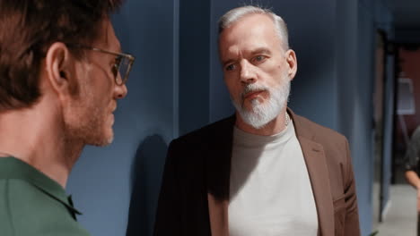 two business professionals having a discussion