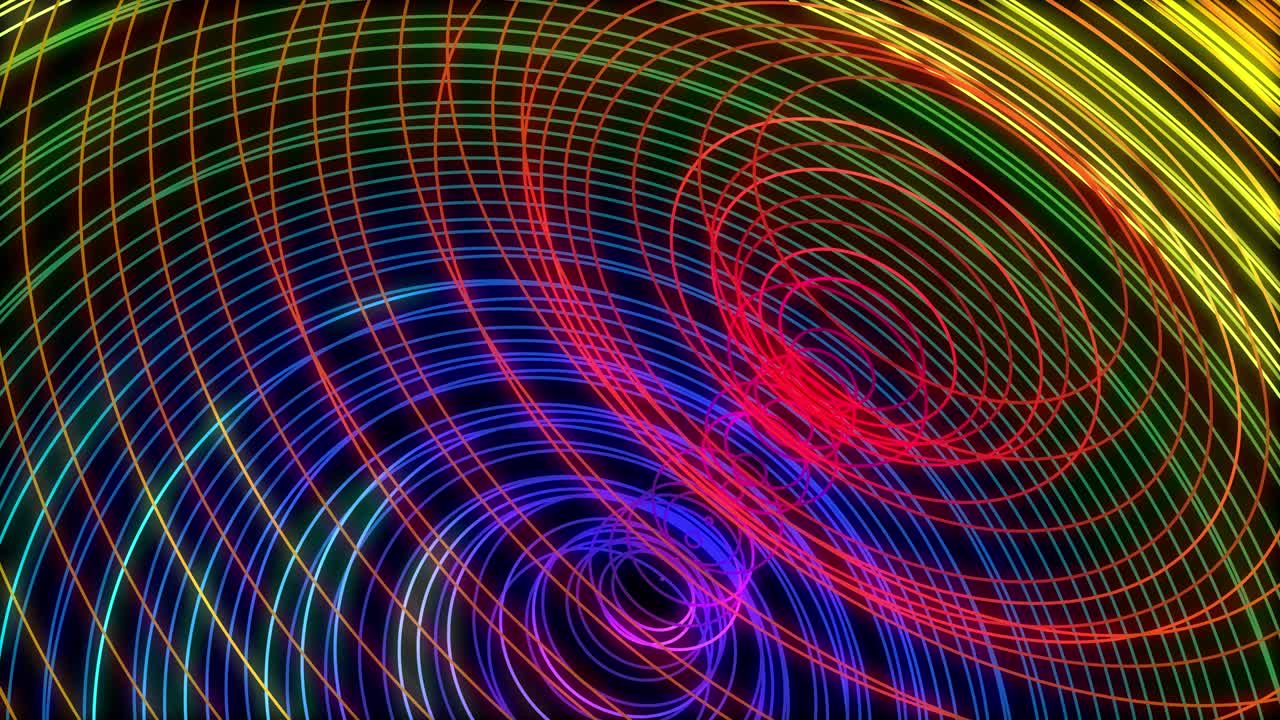 그라디언트 반지 모양의 선의 추상적인 배경 3d 렌더링