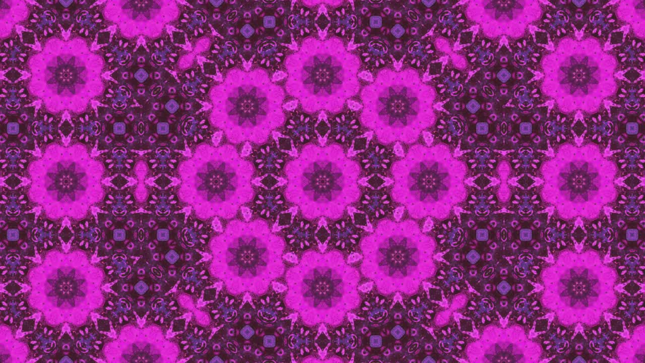 Fondo decorativo abstracto y ornamentado en 3D en bucle. Caleidoscopio hipnótico de moda