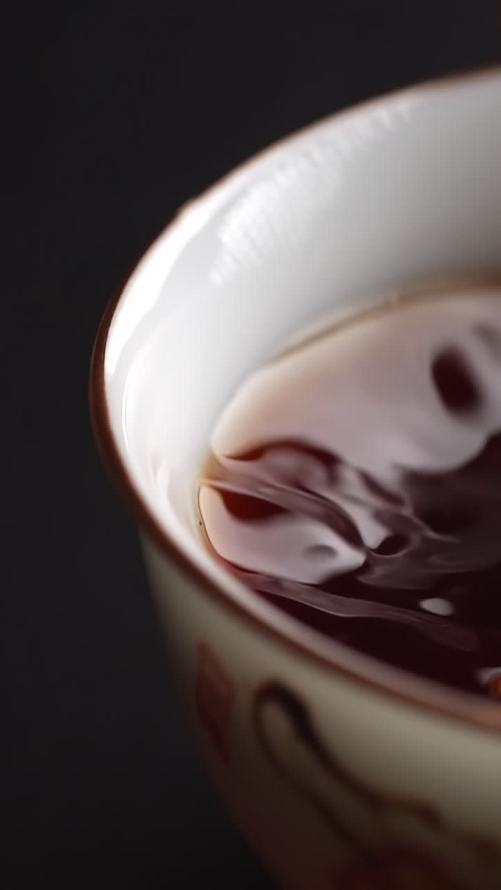Close-up of a Chinese Teacup with Tea