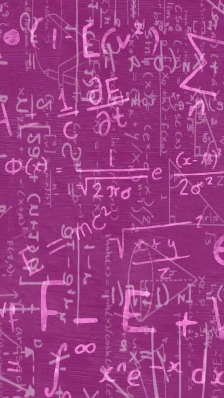 Animation of mathematical equations moving on pink background