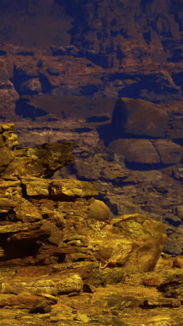 unique rock formations illuminated by golden sunlight in the canyon