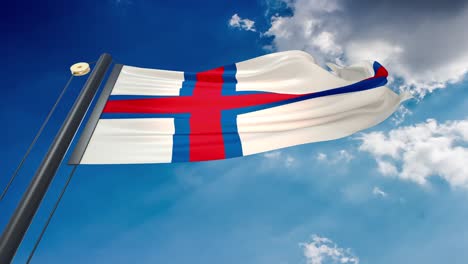 waving flag of faroe islands