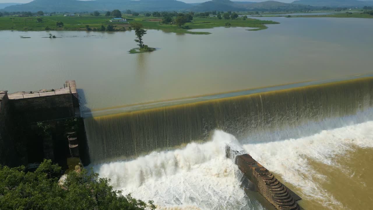 Waterfall Rajdari Devdari and Latif Shah Dam Aerial View