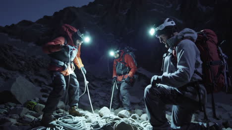 night mountain climbing