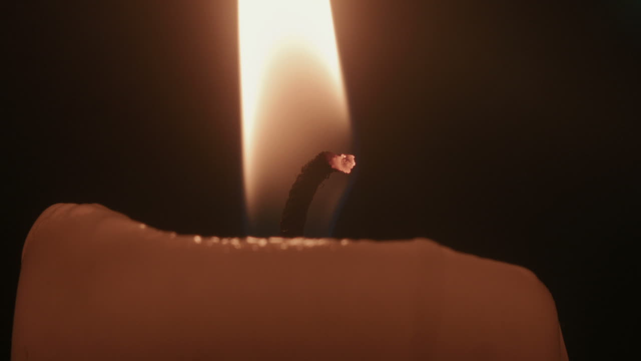 Candles Burning at Night White Candles Burning in the Dark with Focus on Single Candle Christmas