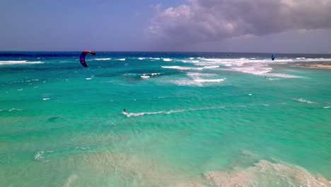 Windsurfing-aerial,-Aruba's-Eastern-Coastline