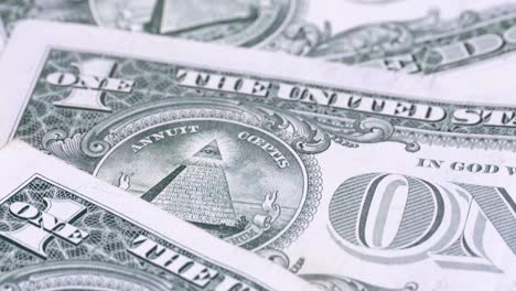 all seeing eye on the one dollar. the reverse side of the dollar denominations of 1 dollar