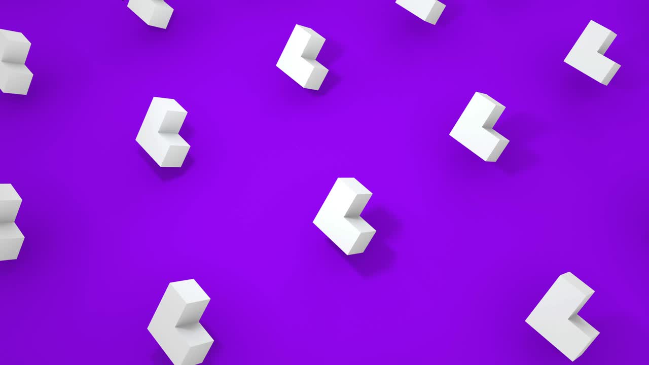 conjunto de 5 colores diferentes 3d objeto geométrico giratorio. 4k imágenes de animación de bucle sin costuras.