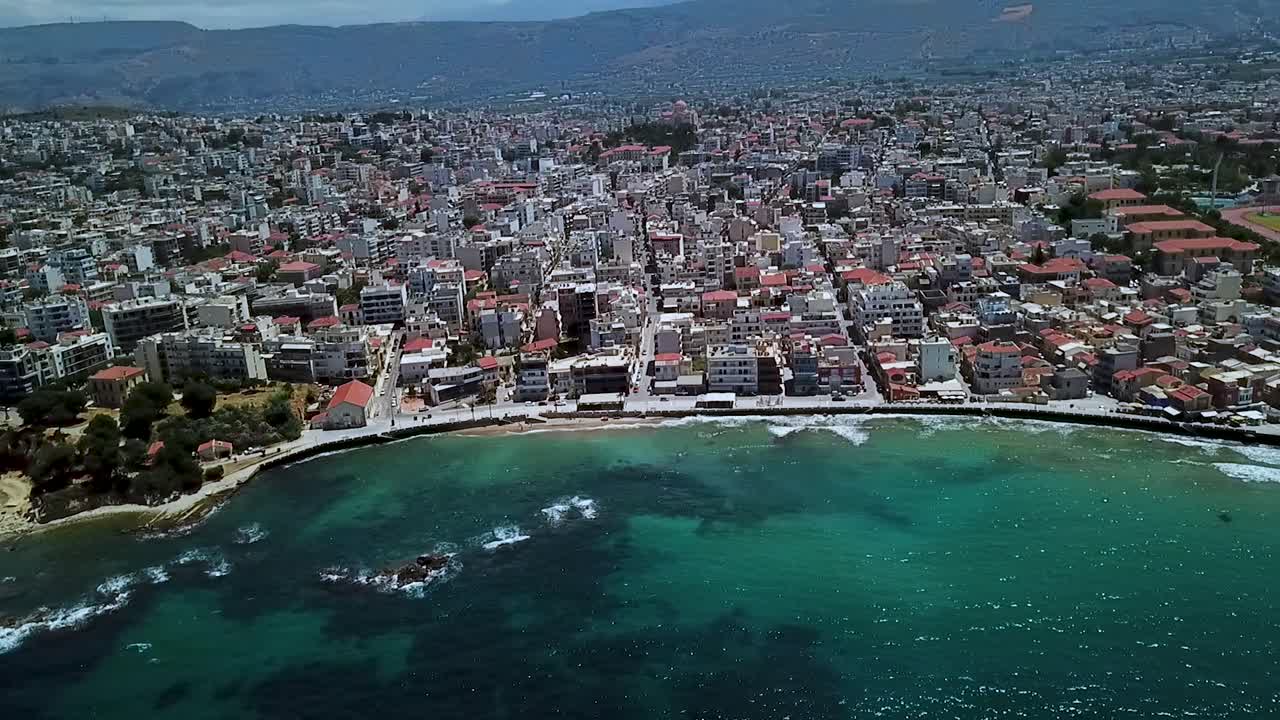 Vista Aérea da Cidade de Chania na Ilha de Creta, Grécia