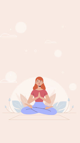 an animation of a woman in yoga position for landing page