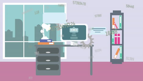 animation of chat on computer and ai network