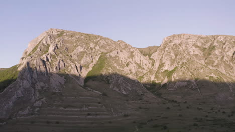 panoramic view of majestic mountains with shadows on the slopes