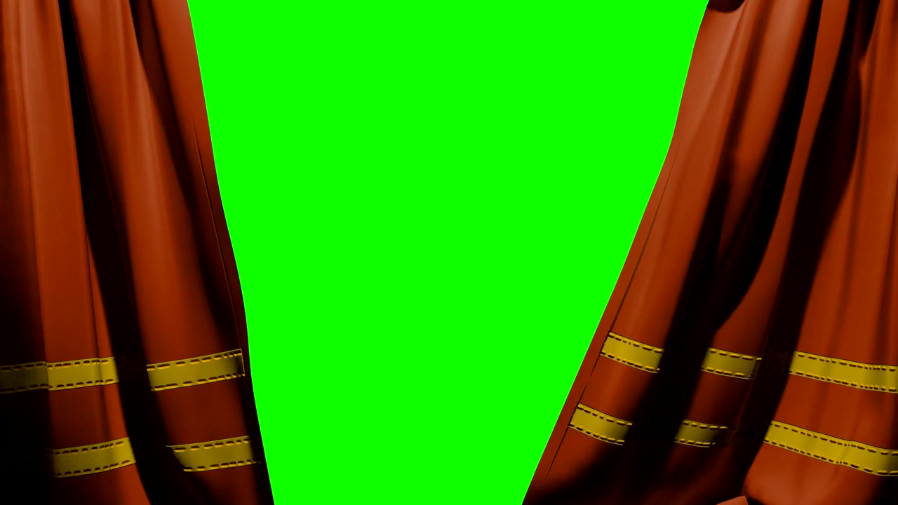 Tende che si aprono e si chiudono, palcoscenico, teatro, cinema, green screen 4K