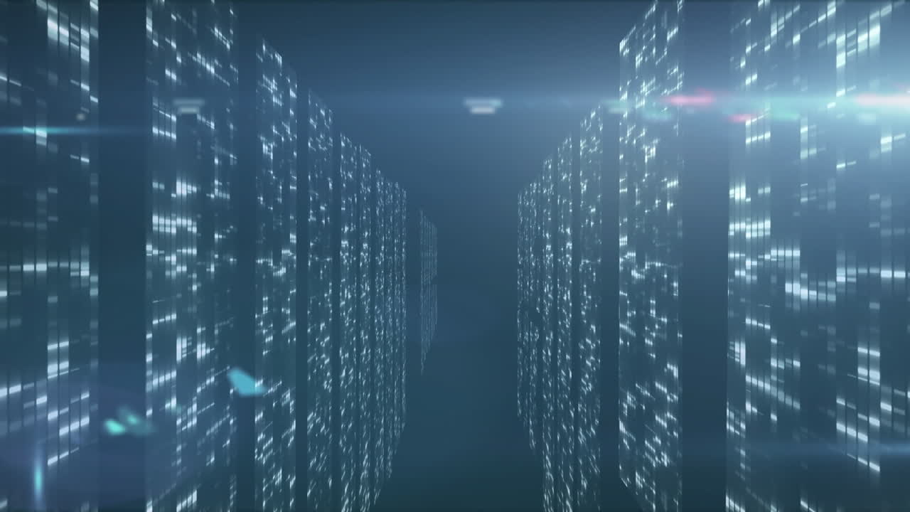 Animation of light spots over blue background