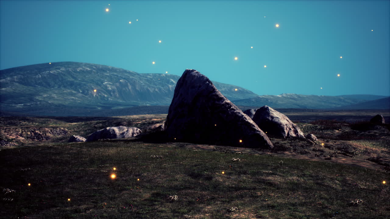 verde valle de la montaña durante el amanecer